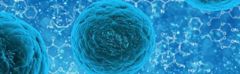 Image of bacteria and chemical symbols