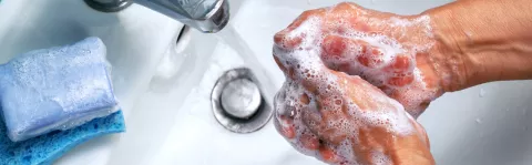 close up of Hand washing