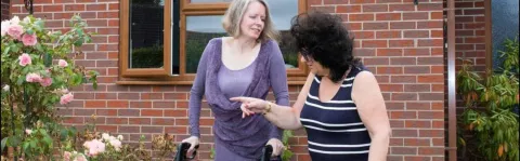 Women outside talking