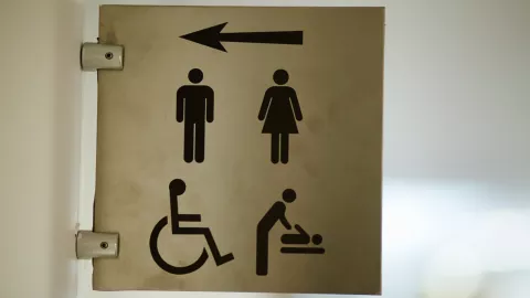A WC sign