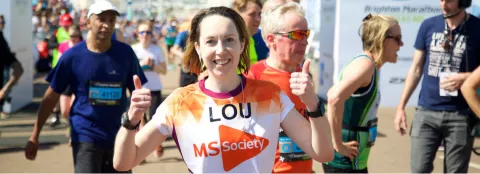Woman running Brighton Marathon