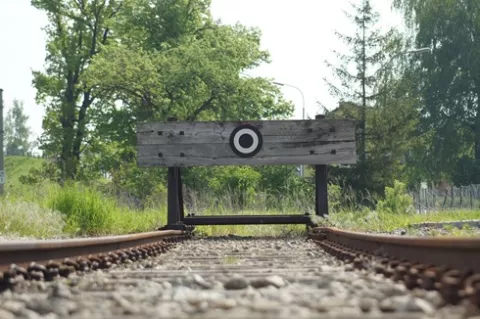 A picture of buffers on a railway track