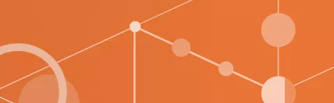Abstract nodes on orange background