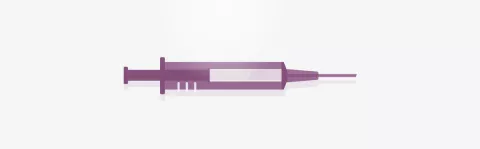 Illustration of a syringe in purple