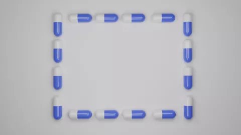 White and blue pills