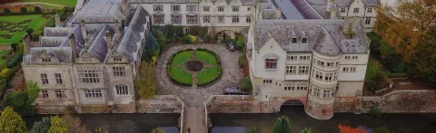 Aerial view of Coombe Abbey Hotel 